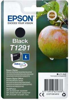 Epson T1291 Tintenpatrone (Apfel) für Stylus BX305F, 11.2ml DURABrite schwarz Epson T1291 Tintenpatrone (Apfel) für Stylus BX305F, 11.2ml DURABrite schwarz