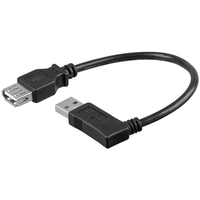 USB Verlängerungskabel 15cm USB-A Winkel-Stecker/USB-A Buchse USB Verlängerungskabel 15cm USB-A Winkel-Stecker/USB-A Buchse