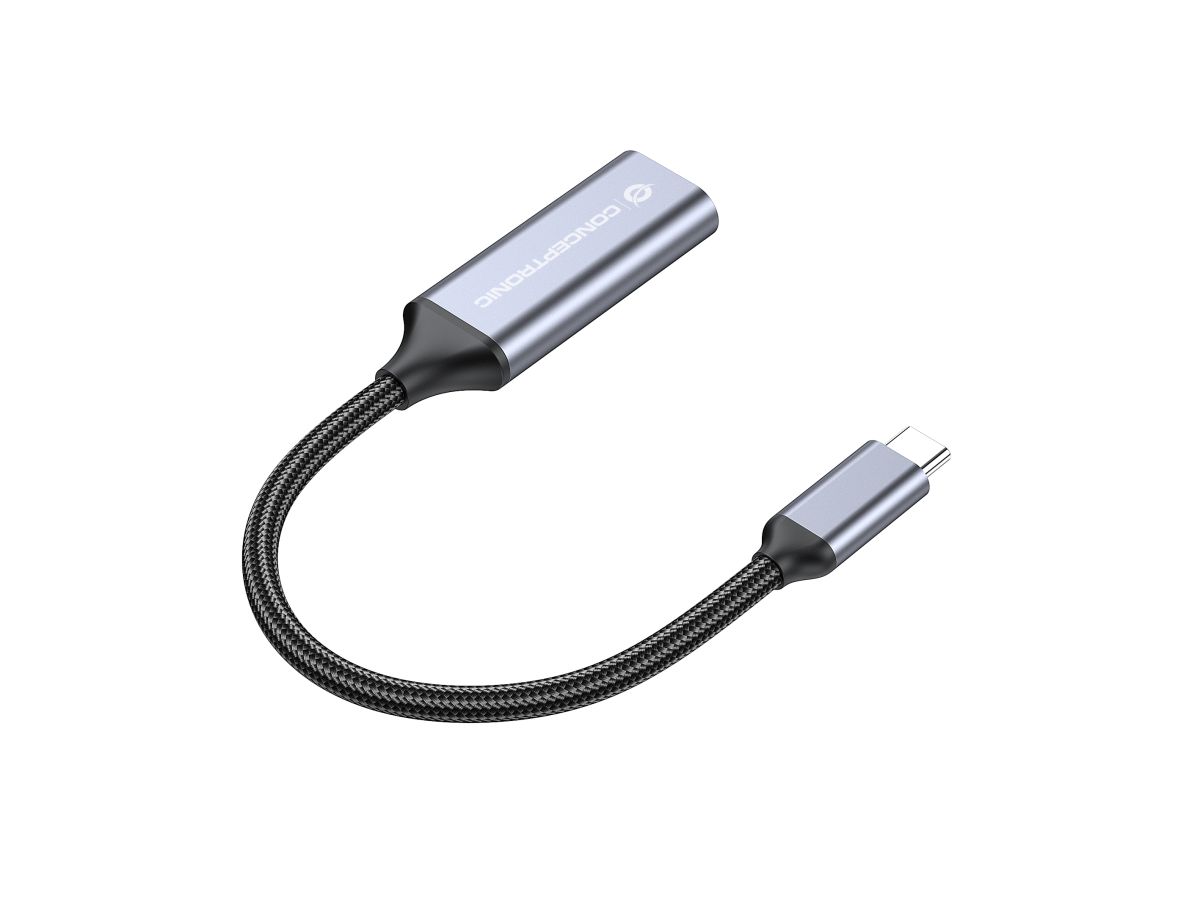 USB C/HDMI Konverter 4k/60Hz - USB 3.1 Typ C-Stecker > HDMI Buchse, 15cm, schwarz/grau