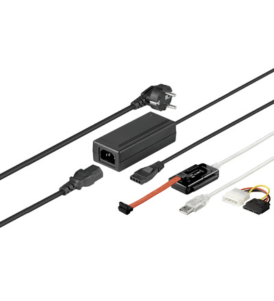 LogiLink USB 2.0 - IDE/SATA Konverter für IDE/SATA Festplatten, Netzteil