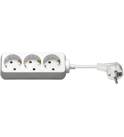 Steckdosenleiste 3-fach 230V 1x Schuko Stecker/3x Schuko Buchse, Verteilerdose, 1.4 Meter, weiss Steckdosenleiste 3-fach 230V 1x Schuko Stecker/3x Schuko Buchse, Verteilerdose, 1.4 Meter, weiss