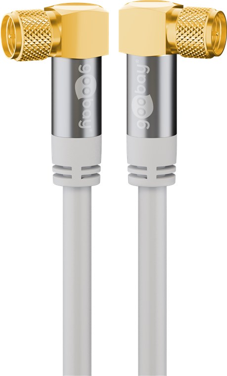 SAT-Antennenkabel (135 dB) 1m, 4x geschirmt 2x F-Stecker 90° vergoldet, weiss SAT-Antennenkabel (135 dB) 1m, 4x geschirmt 2x F-Stecker 90° vergoldet, weiss