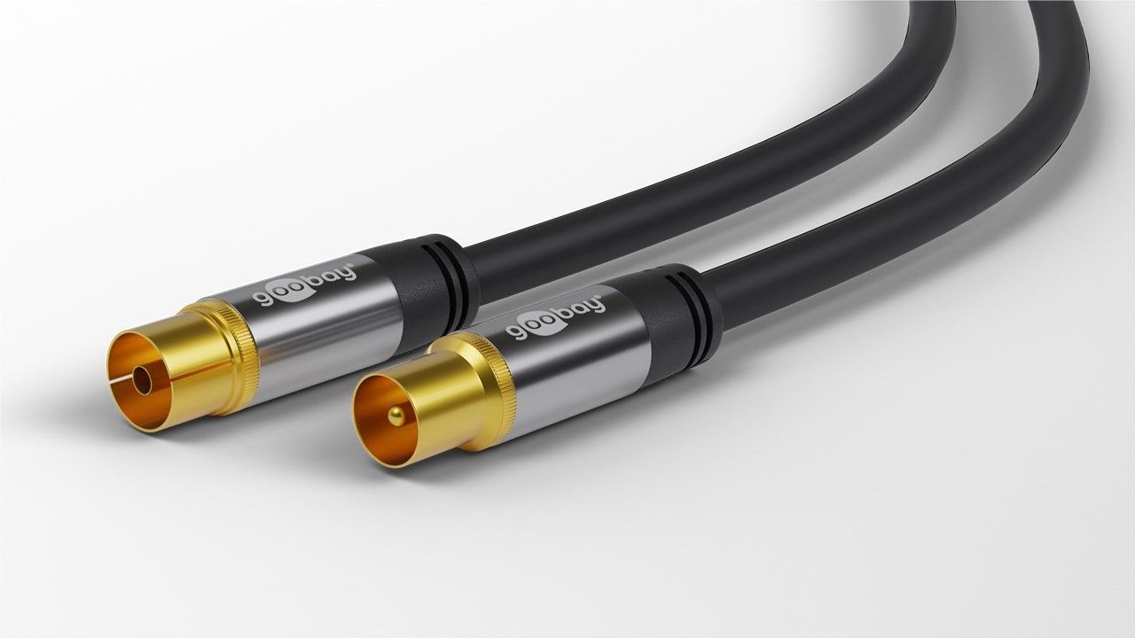 Antennen Anschlusskabel 2 Meter (135 dB typ) Koaxial Stecker/Kupplung 4-fach geschirmt, schwarz, High Quality Antennen Anschlusskabel 2 Meter (135 dB typ) Koaxial Stecker/Kupplung 4-fach geschirmt, schwarz, High Quality