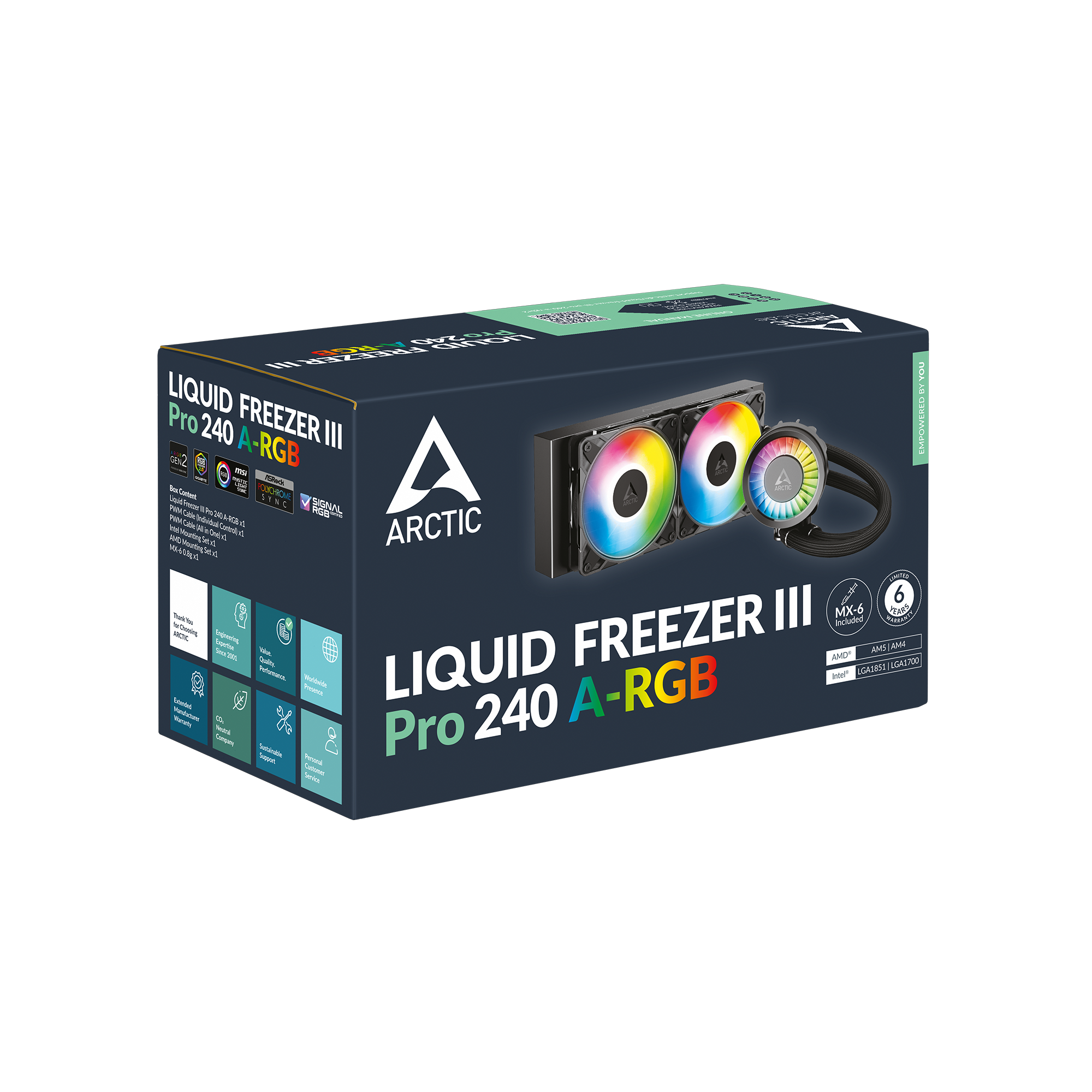 ARCTIC Liquid Freezer III Pro 240 ARGB Black Wasserkühlung für Intel und AMD Prozessoren, 2x120mm Lüfter