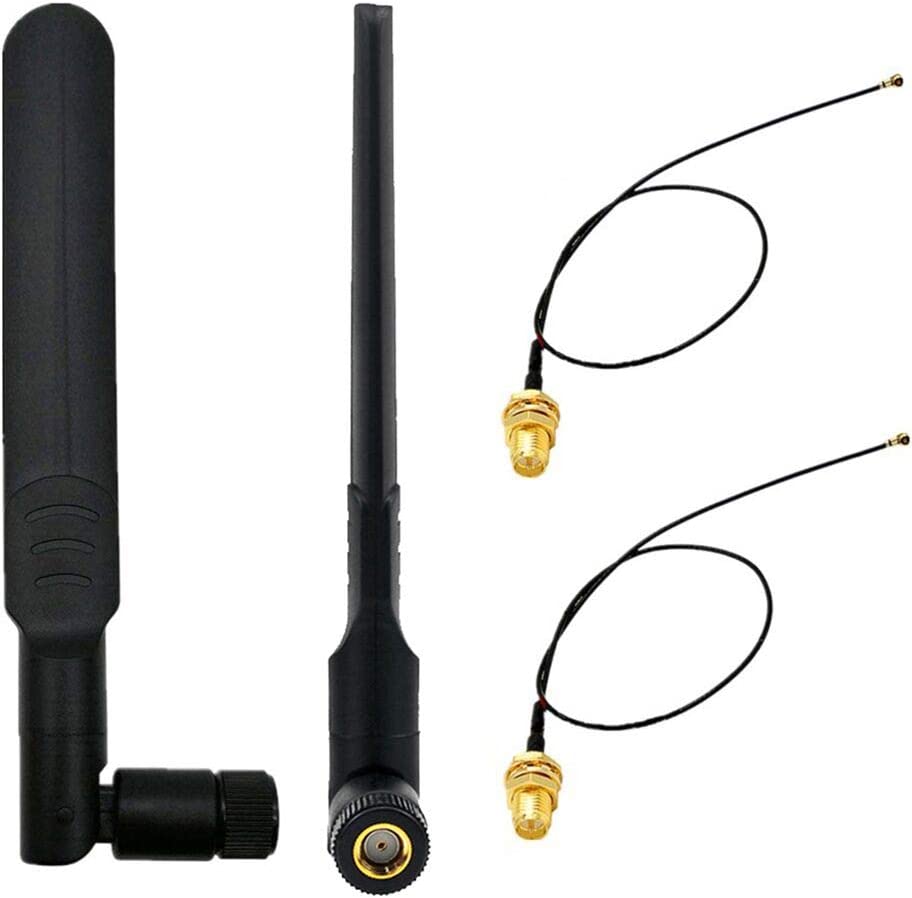 2x WLAN Antenne + 2x Anschlusskabel IPEX zu RP-SMA 2,4GHz 5GHz 5,8GHz, 20cm 2x WLAN Antenne + 2x Anschlusskabel IPEX zu RP-SMA 2,4GHz 5GHz 5,8GHz, 20cm