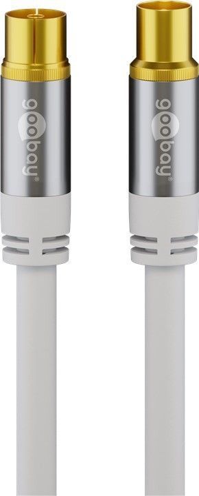 Antennen Anschlusskabel 2 Meter (135 dB typ) Koaxial Stecker/Kupplung 4-fach geschirmt, weiss, High Quality Antennen Anschlusskabel 2 Meter (135 dB typ) Koaxial Stecker/Kupplung 4-fach geschirmt, weiss, High Quality