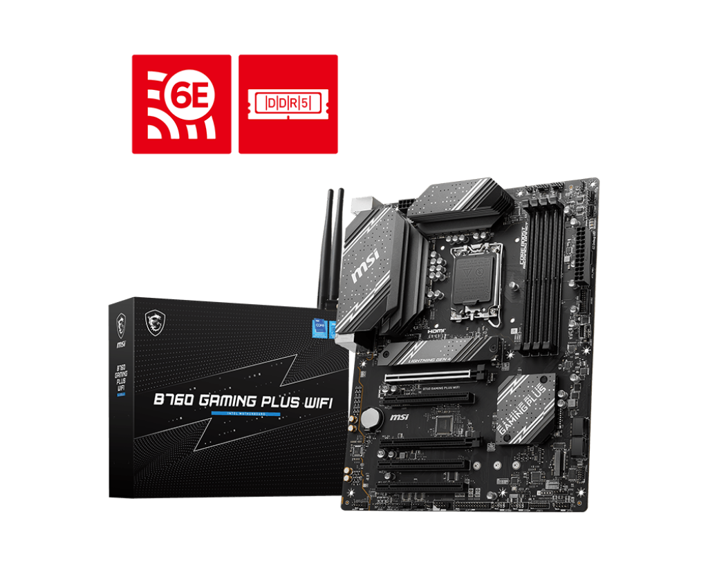 MSI MAG B760 Gaming Plus WiFi Sockel 1700, 4xDDR5  HDMI / DP / 2x M.2 / ATX