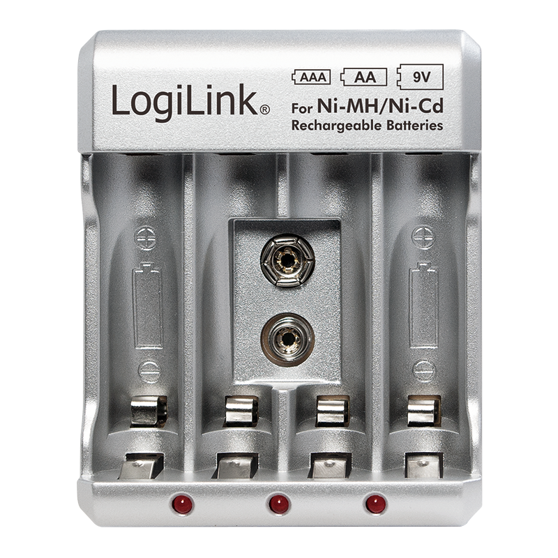 Akku-Ladegerät für 4x AA/AAA + 2x 9V Block Akkus Ni-Cad/NiMH Akku-Ladegerät für 4x AA/AAA + 2x 9V Block Akkus Ni-Cad/NiMH