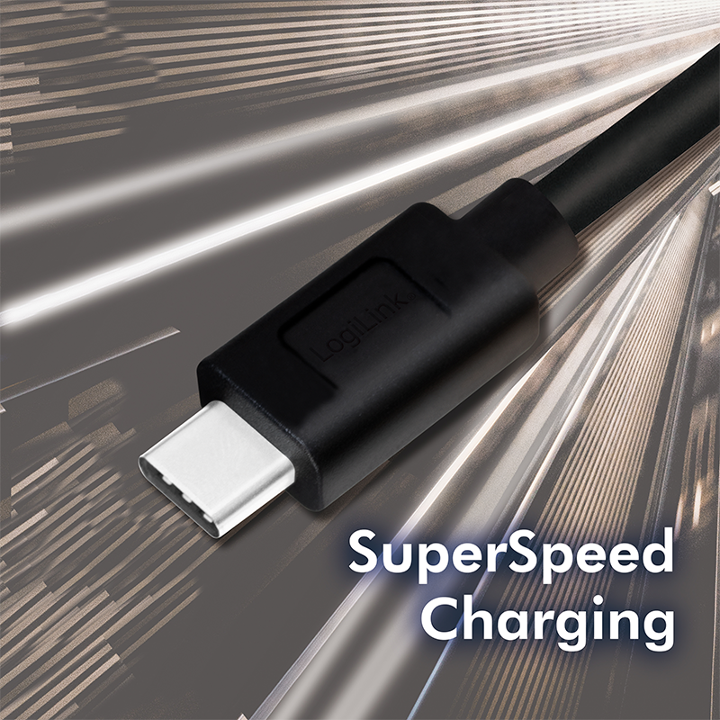 USB C/A Kabel 0,5 M. - USB Typ C-Stecker > USB 3.0 A-Stecker, schwarz