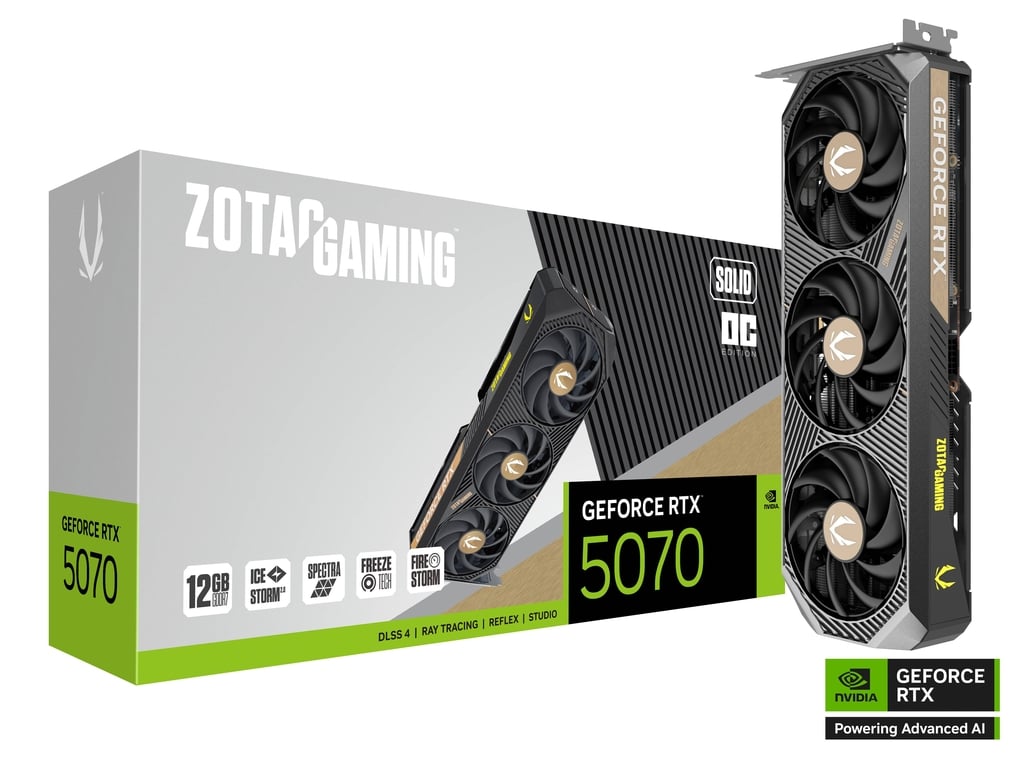 Zotac nVidia GeForce RTX 5070 Solid OC 12GB DDR7, HDMI / 3xDP, PCIe 5.0