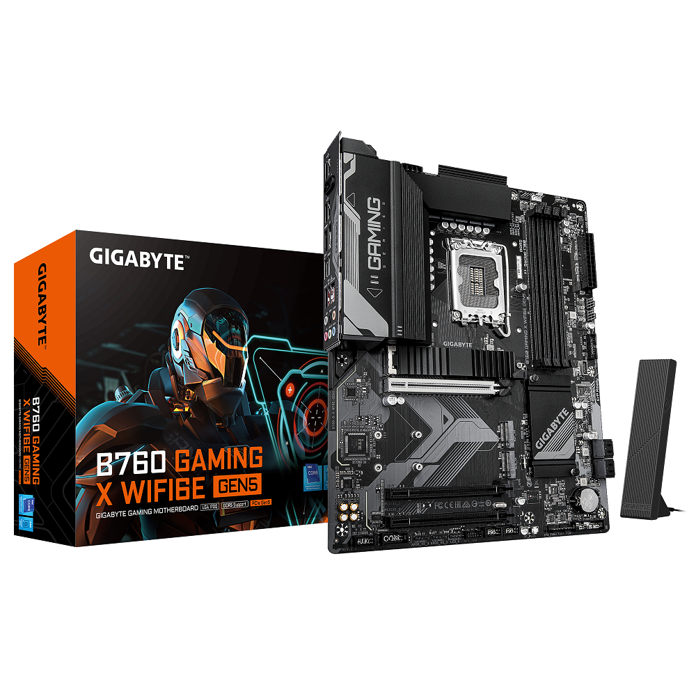 Gigabyte B760 G X WF6E GEN5 Sockel 1700, 4xDDR5 HDMI / DP / 3x M.2 / ATX Gigabyte B760 G X WF6E GEN5 Sockel 1700, 4xDDR5 HDMI / DP / 3x M.2 / ATX