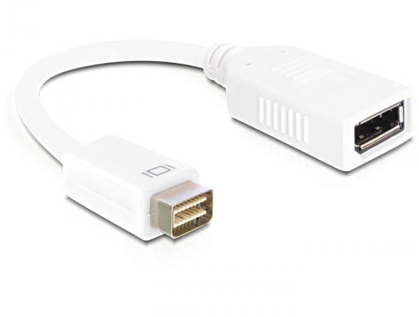 Mini DVI DisplayPort Adapter 1x Mini-DVI Stecker / 1x DP Kupplung, weiss, ca. 20cm Mini DVI DisplayPort Adapter 1x Mini-DVI Stecker / 1x DP Kupplung, weiss, ca. 20cm