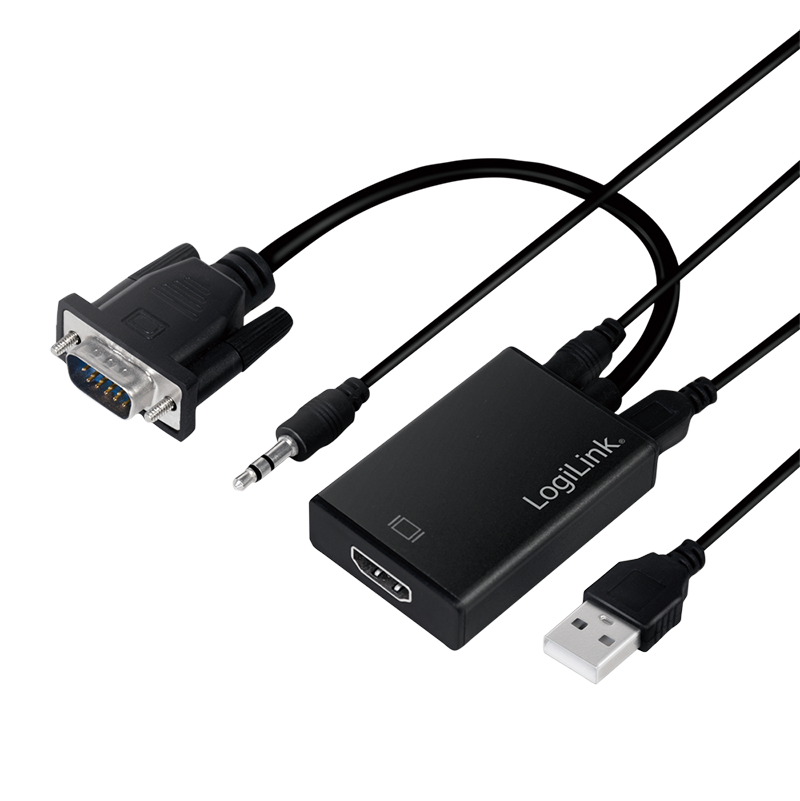 VGA - HDMI Kabel-Konverter 1x HDMI Buchse / 1x VGA + Audio Stecker VGA - HDMI Kabel-Konverter 1x HDMI Buchse / 1x VGA + Audio Stecker