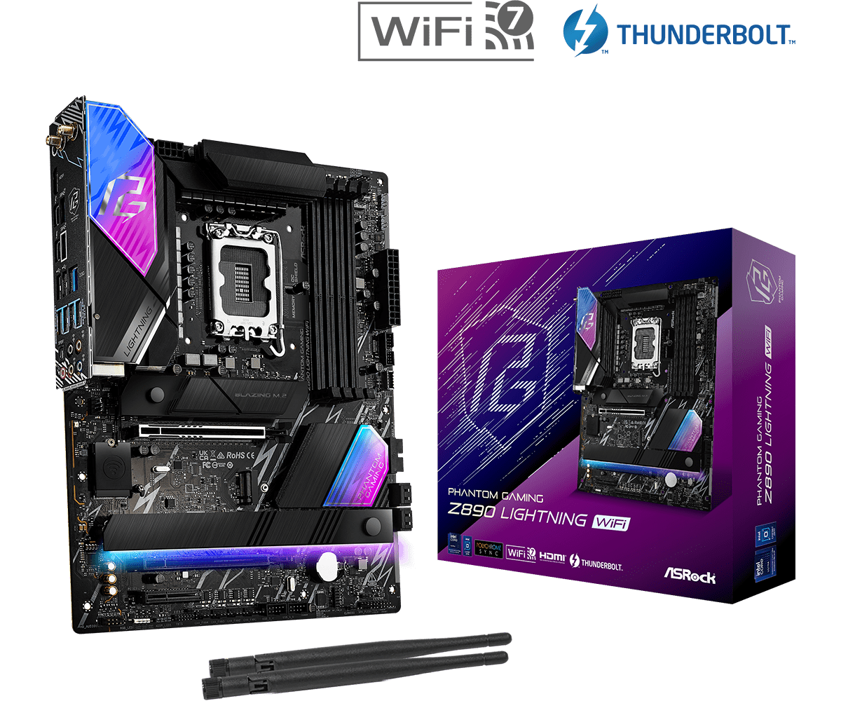 ASRock Z890 Lightning WiFi Sockel 1851, 4xDDR5  HDMI / 2xTB / 4x M.2 / ATX