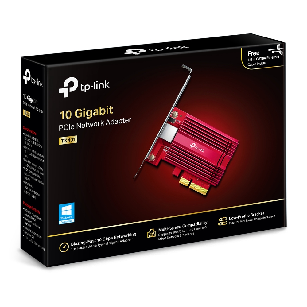 TP-Link TX401 Netzwerkkarte 10 Gigabit PCIe 3.0x4 TP-Link TX401 Netzwerkkarte 10 Gigabit PCIe 3.0x4