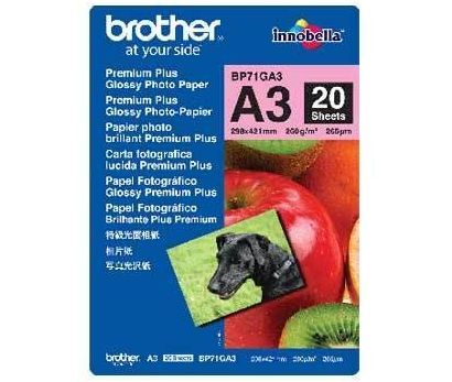 Brother BP71GA3 Fotopapier A3 20 Blatt 260g/m², weiss Brother BP71GA3 Fotopapier A3 20 Blatt 260g/m², weiss