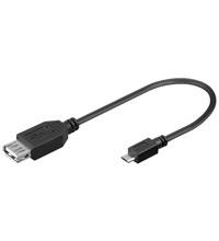 USB 2.0 OTG Adapterkabel  1x USB-A Kupplung / 1x Micro USB B-Stecker, 20cm
