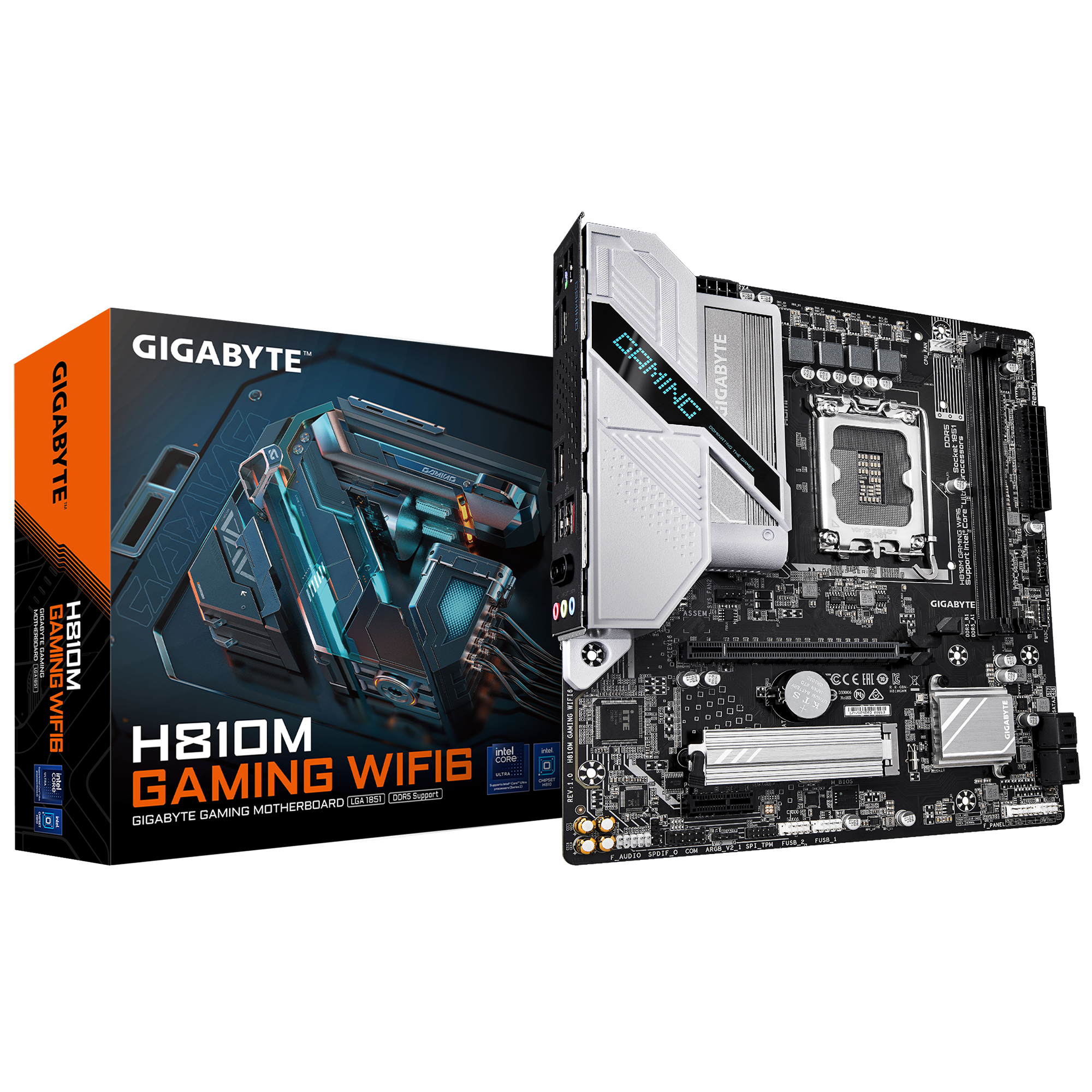 Gigabyte H810M Gaming WIFI6 Sockel 1851, 2xDDR5  HDMI / DP / M.2 / mATX