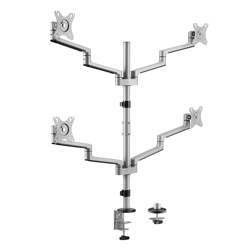 Tischhalterung Logilink für 4x TV-/TFT-Displays bis 68cm / 4x 6kg, VESA 75/100mm, schwarz