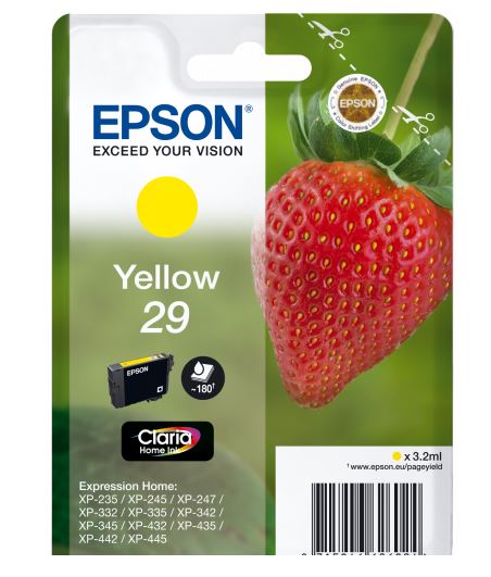Epson 29 Tintenpatrone (Erdbeere), yellow 3,2ml / 180 Seiten Epson 29 Tintenpatrone (Erdbeere), yellow 3,2ml / 180 Seiten