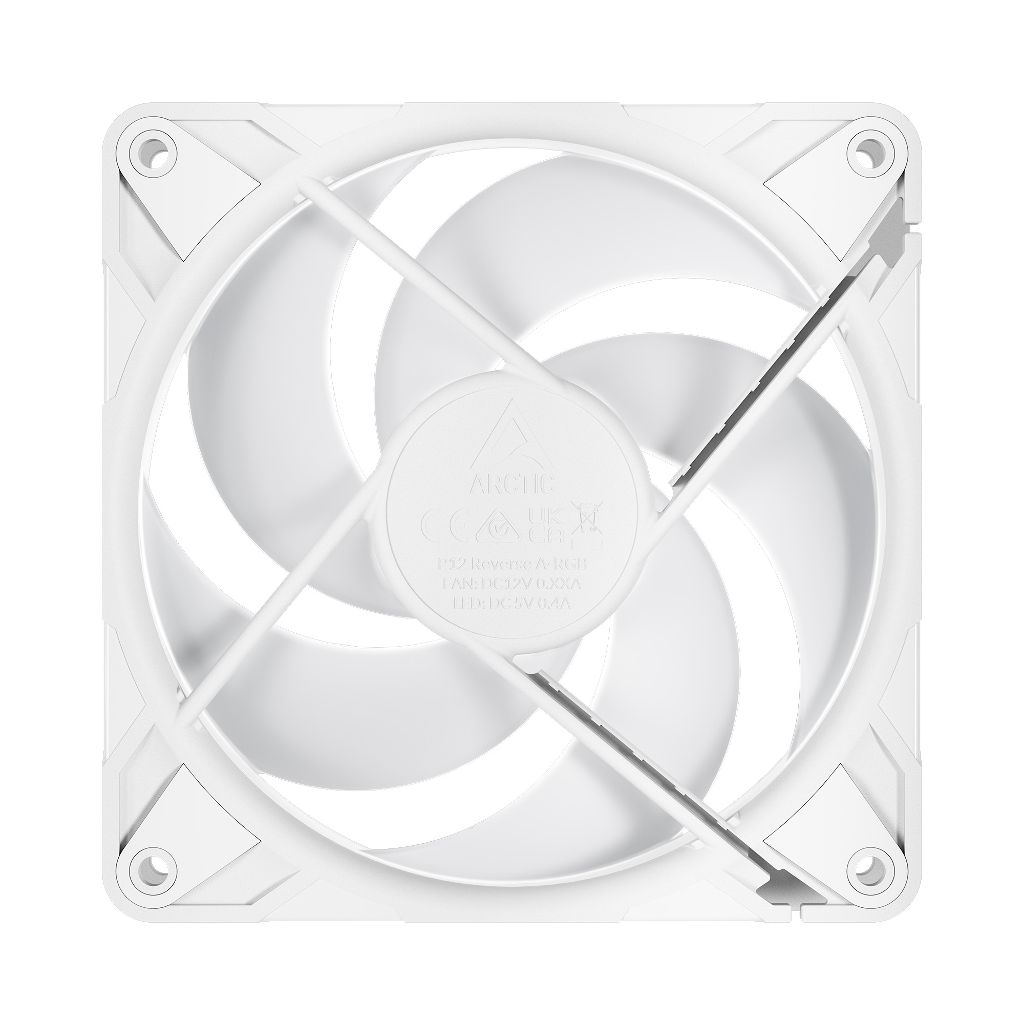 Arctic P12 Pro Reverse A-RGB 3-Pack PC-Lüfter 120x120x25mm 4-pol. PWM-Stecker, weiß