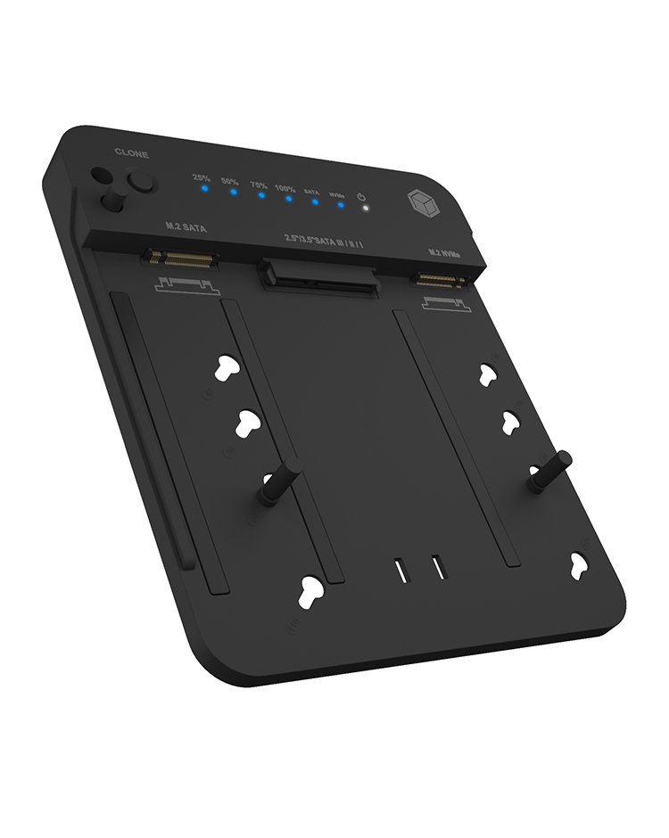 IcyBox Docking- & Klonstation 2,5", 3,5" + M2 SATA NVMe, USB3.2 Type A + C IcyBox Docking- & Klonstation 2,5", 3,5" + M2 SATA NVMe, USB3.2 Type A + C
