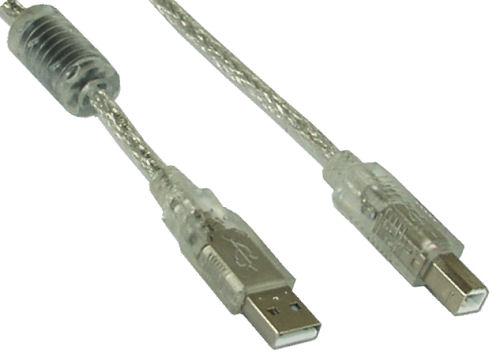 USB Anschlusskabel 2 Meter USB-A Stecker/USB-B Stecker, 2x abgeschirmt mit Ferritkern