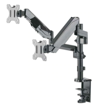 Tischhalterung mit Gasdruckfeder und Kugelgelenk für 2x TV-/TFT-Displays 33-81cm bis 2x 8kg, VESA 75/100mm, schwarz Tischhalterung mit Gasdruckfeder und Kugelgelenk für 2x TV-/TFT-Displays 33-81cm bis 2x 8kg, VESA 75/100mm, schwarz