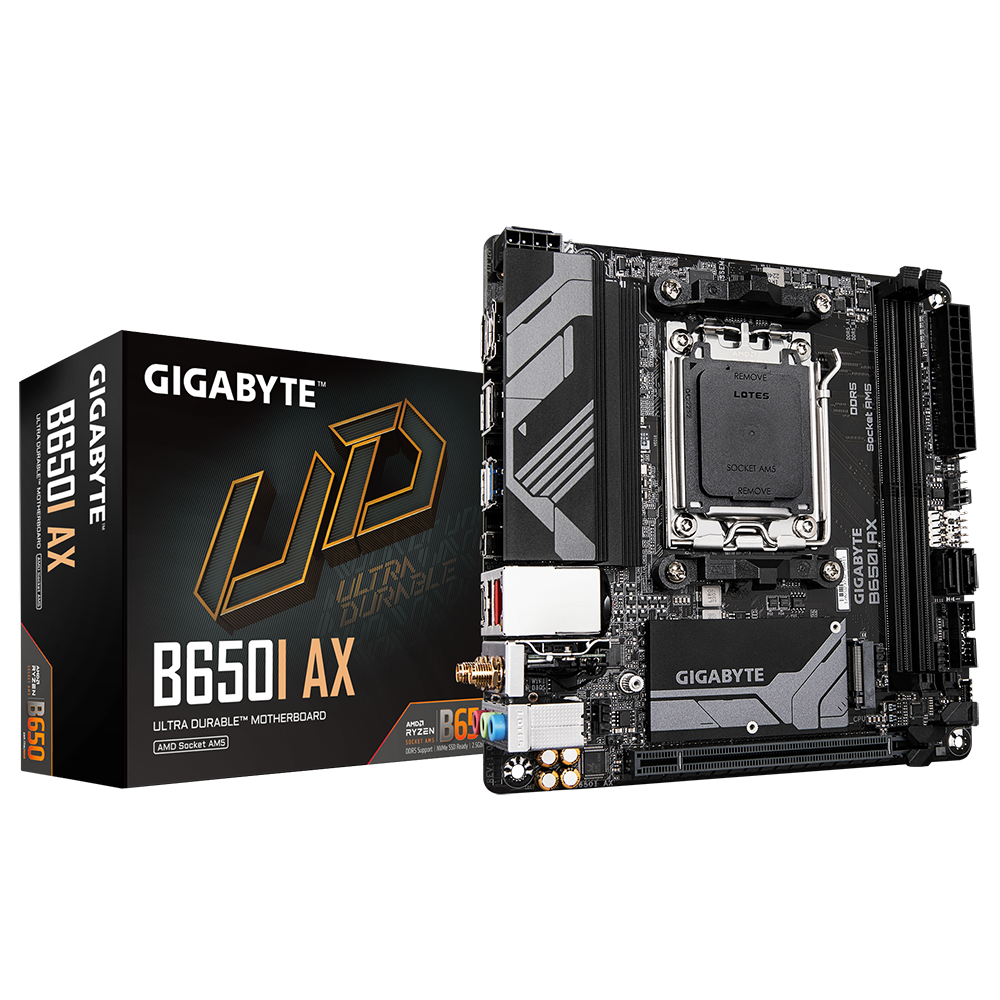 Gigabyte B650I AX - 1.0 - Motherboard - Mini-ITX - Socket AM5 - AMD B650 Gigabyte B650I AX - 1.0 - Motherboard - Mini-ITX - Socket AM5 - AMD B650