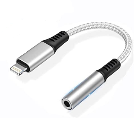 Lightning (Stecker) auf Audio (Buchse) Adapter für Apple Geräte, silber Lightning (Stecker) auf Audio (Buchse) Adapter für Apple Geräte, silber