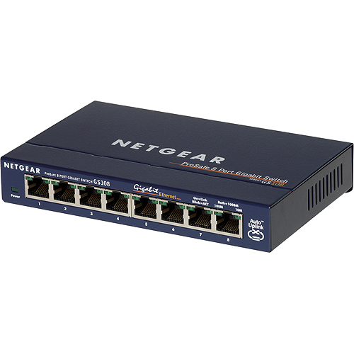 Netgear ProSafe GS108GE Gigabit Switch 8-Port 10-1000Mbps, Desktop Netgear ProSafe GS108GE Gigabit Switch 8-Port 10-1000Mbps, Desktop