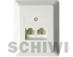 ISDN Aufputzdose        2x8/4 Polig, beige