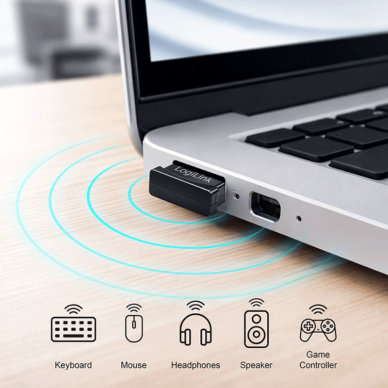 LogiLink Bluetooth USB-A Dongle, Bluetooth 6.0 Adapter, EDR, Dual Mode