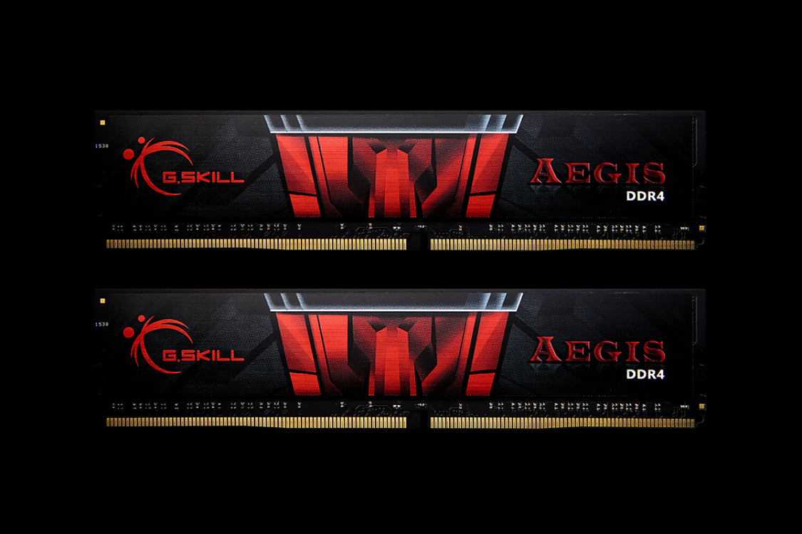 DDR4 RAM  G.Skill AEGIS F4-3200C16D-16GIS, 16GB-Kit (2x8GB), 1.35V, 3200MHz CL16