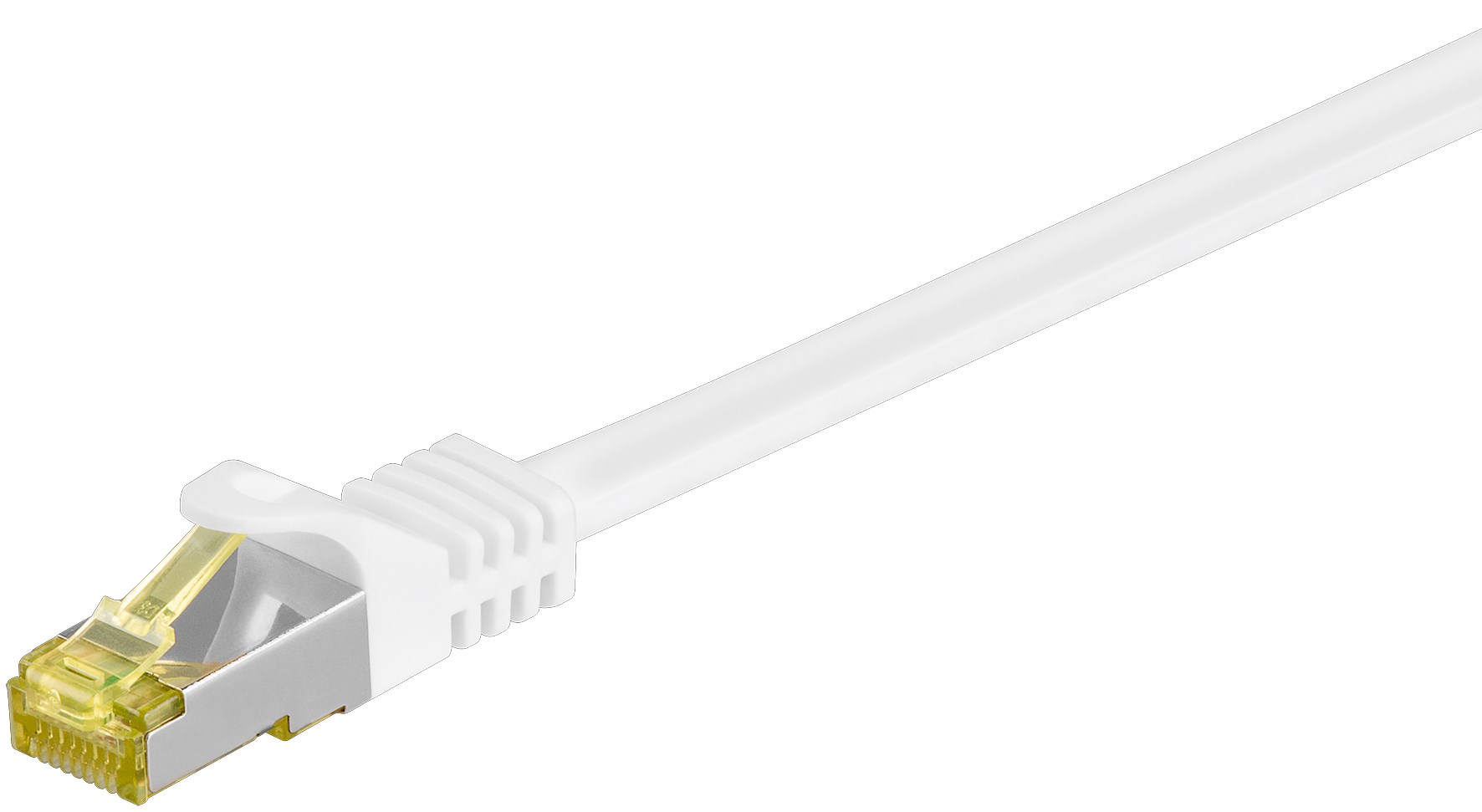 Netzwerk Patchkabel 0,25m, weiss 2xRJ45 Cat. 6A Stecker S/FTP PIMF Netzwerk Patchkabel 0,25m, weiss 2xRJ45 Cat. 6A Stecker S/FTP PIMF