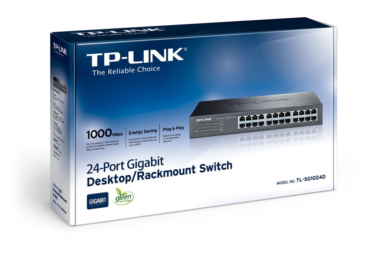 TP-Link TL-SG1024D Gigabit Switch 24-Port 10-1000Mbps Desktop, schwarz TP-Link TL-SG1024D Gigabit Switch 24-Port 10-1000Mbps Desktop, schwarz