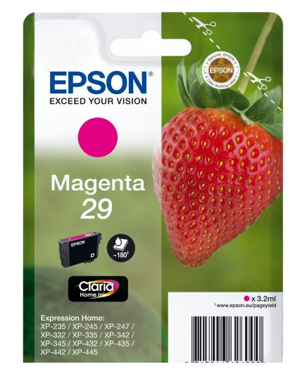 Epson 29 Tintenpatrone (Erdbeere), magenta 3,2ml / 180 Seiten Epson 29 Tintenpatrone (Erdbeere), magenta 3,2ml / 180 Seiten