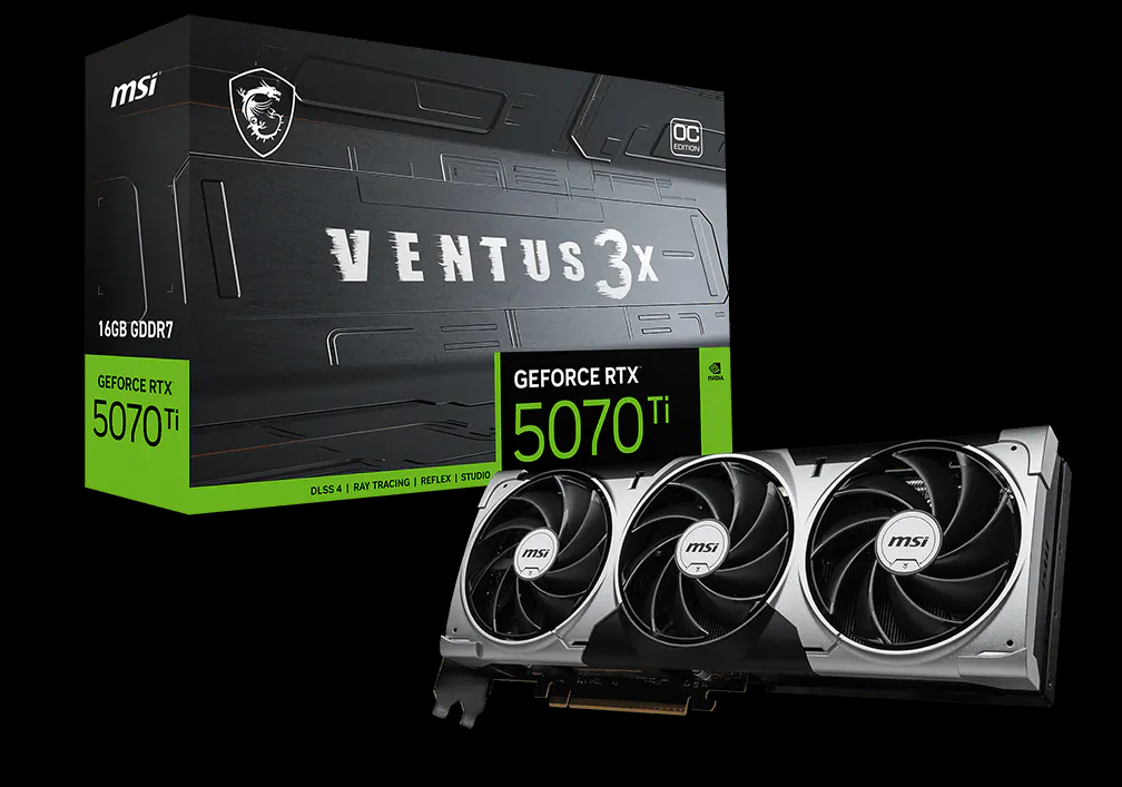 MSI nVidia RTX 5070 Ti Ventus 3X OC 16GB DDR7, HDMI / 3xDP, PCIe 5.0
