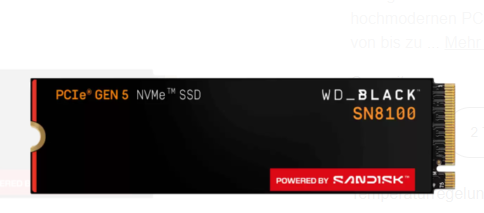 SSD WD Black SN8100 WDS100T1X0M 1.0TB  M.2 2280 NVMe PCIe 5.0 x4