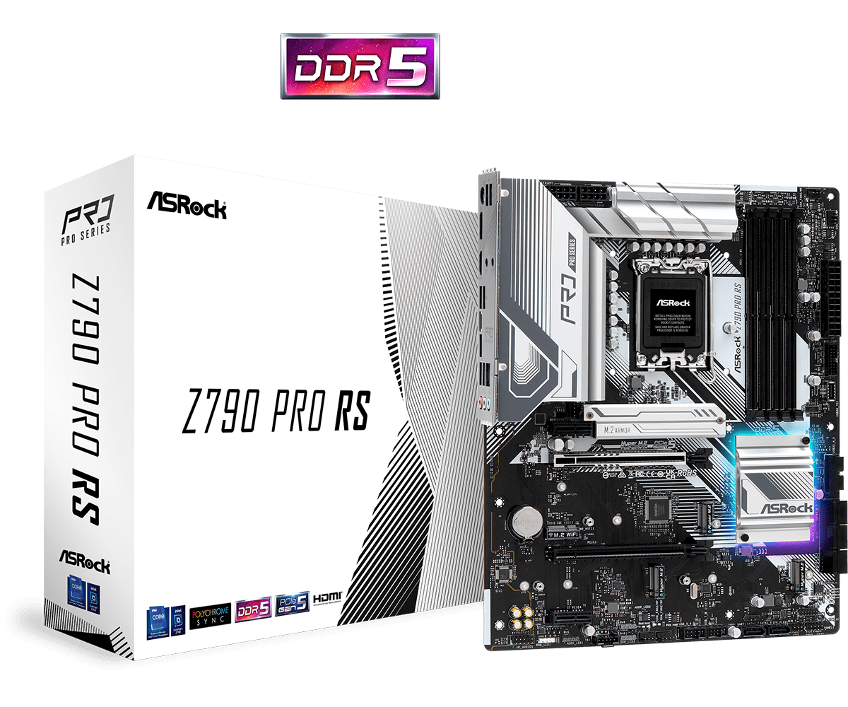 ASRock Z790 Pro RS Sockel 1700, 4xDDR5 HDMI / DP / 4x M.2 / ATX ASRock Z790 Pro RS Sockel 1700, 4xDDR5 HDMI / DP / 4x M.2 / ATX