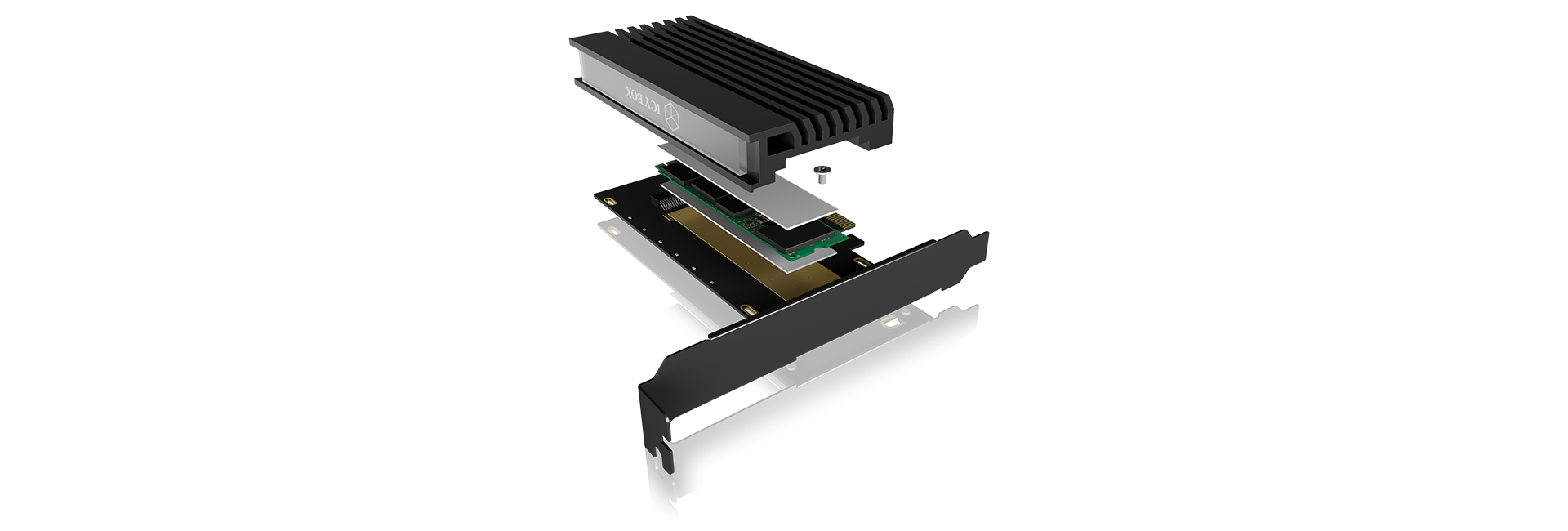 ICY BOX IB-PCI214M2-HSL Schnittstellenkarte, PCIe 4.0 x4 auf M.2 Adapter ICY BOX IB-PCI214M2-HSL Schnittstellenkarte, PCIe 4.0 x4 auf M.2 Adapter