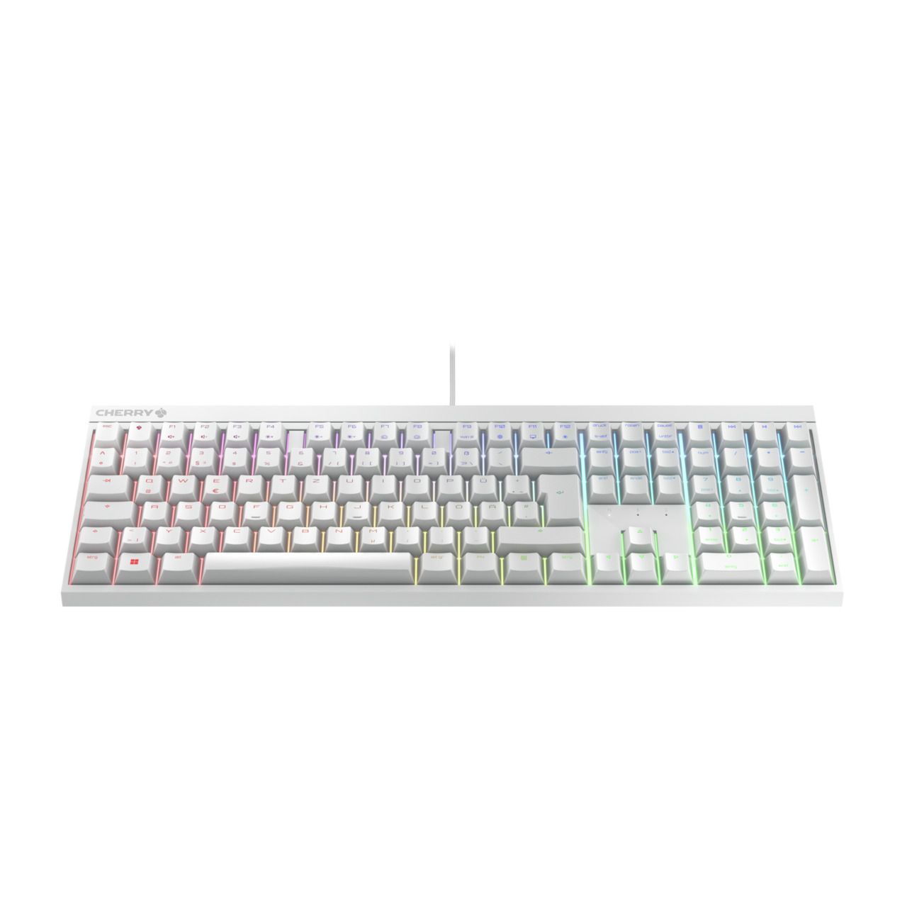 Cherry G80-3821LYADE-0 MX 2.0 S RGB Corded Tastatur beleuchtet USB, deutsch, weiss