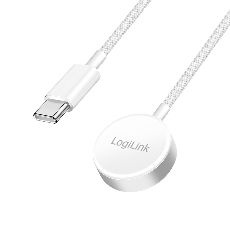 Logilink Wireless charger for Apple watch, white, 1 m