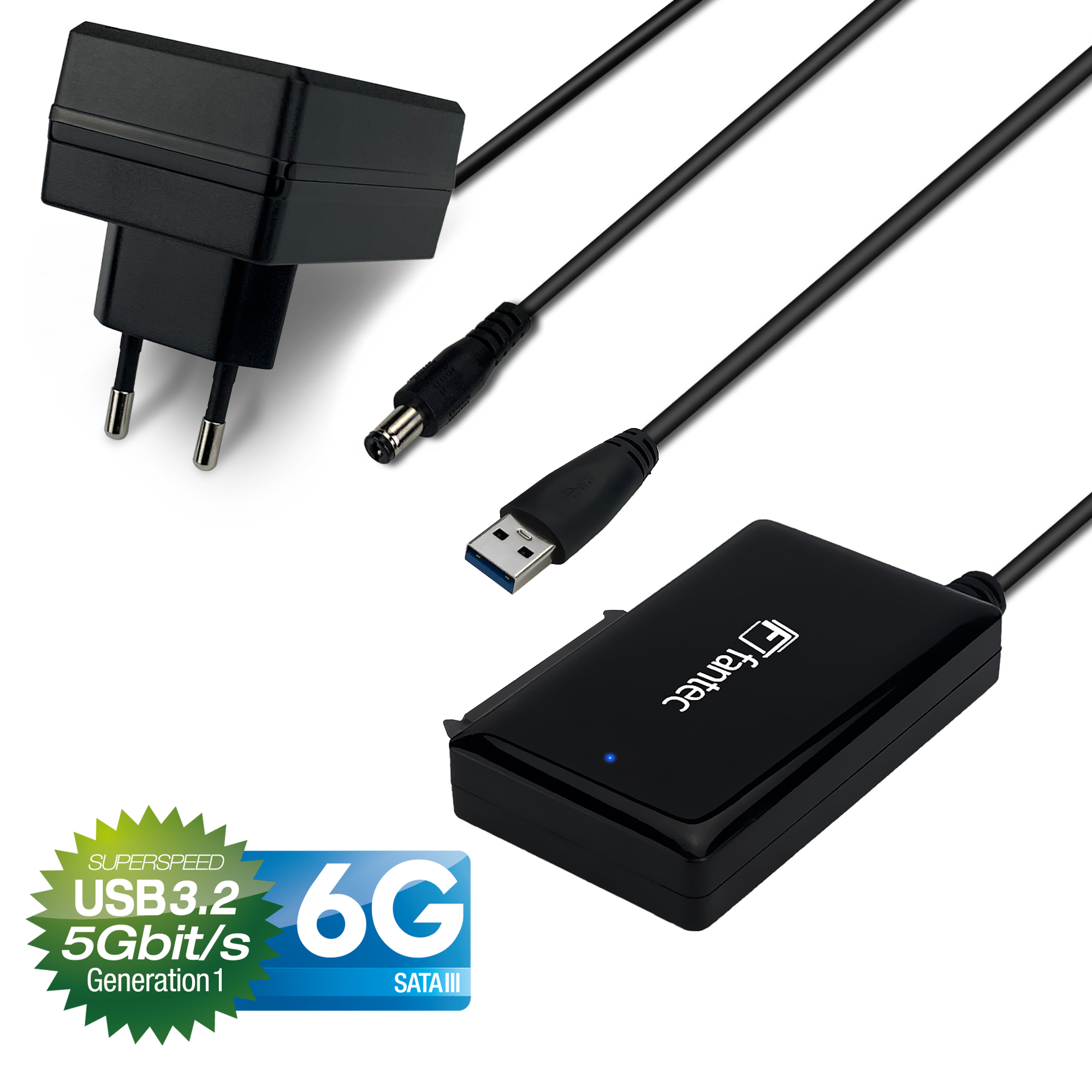 Fantec AD-U3SA USB 3.0 - SATA Konverter  1x USB-A Stecker / 1x SATA ohne Netzteil