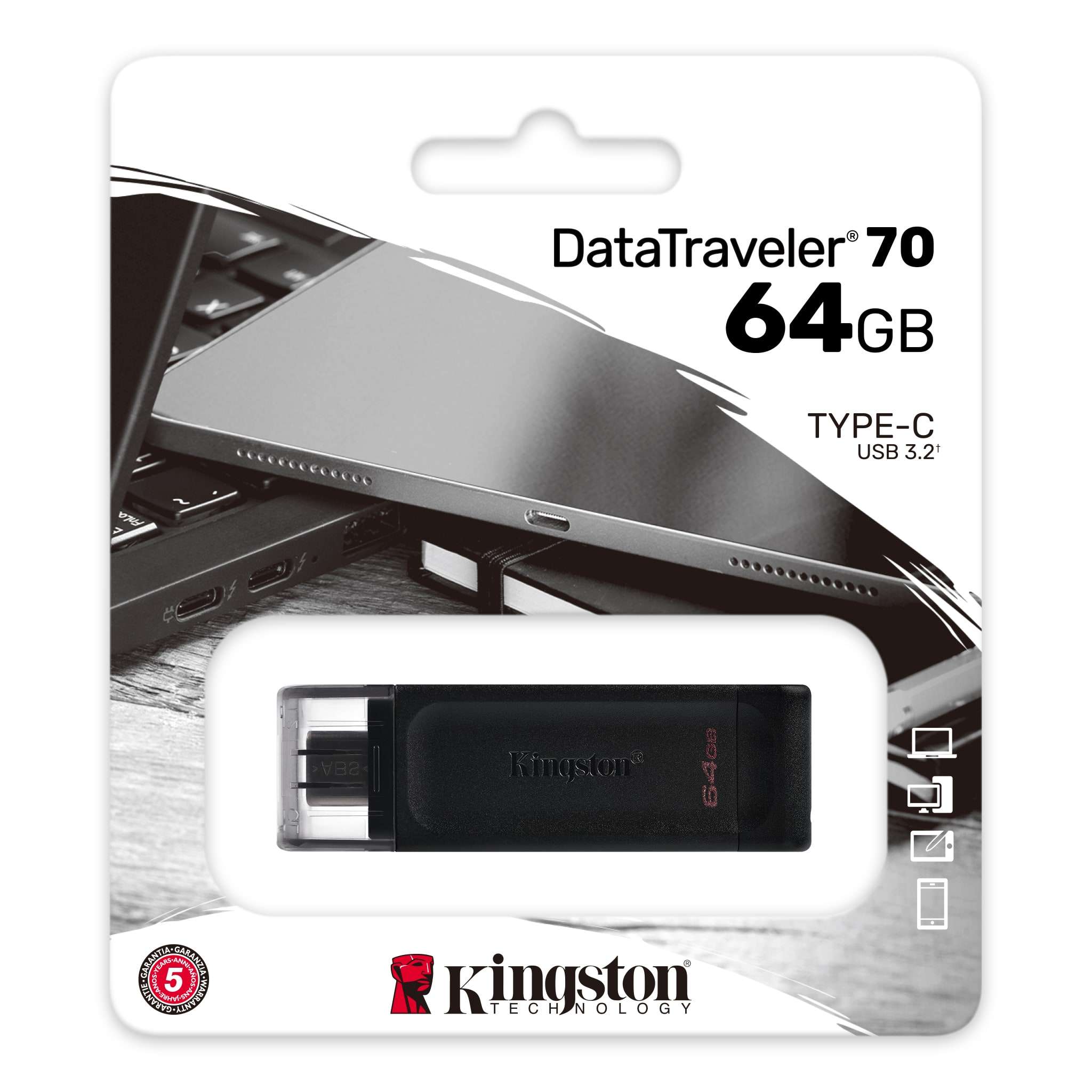 Kingston DataTraveler DT70 USB-C Stick 64GB USB 3.2 Flash Drive