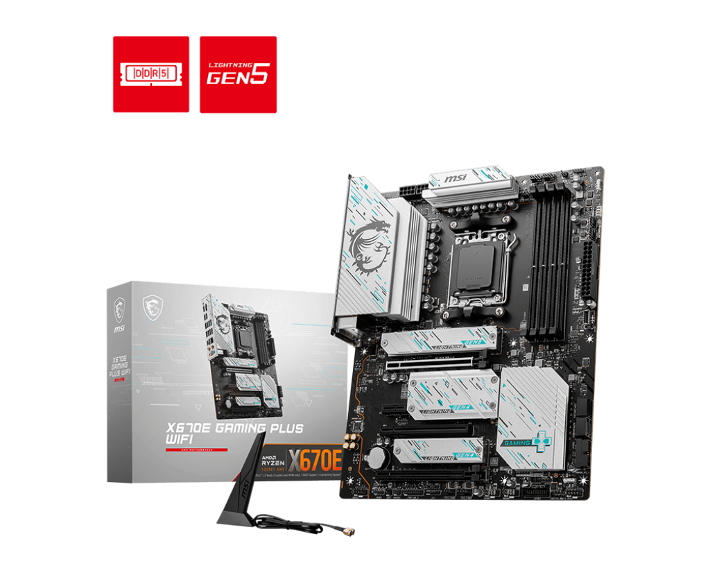 MSI X670E Gaming Plus WiFi Sockel AM5, 4xDDR5 4x M.2 HDMI / DP, ATX MSI X670E Gaming Plus WiFi Sockel AM5, 4xDDR5 4x M.2 HDMI / DP, ATX
