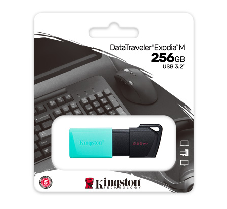 Kingston DataTraveler Exodia M  USB-Stick 256GB USB 3.2, Schwarz/Türkis