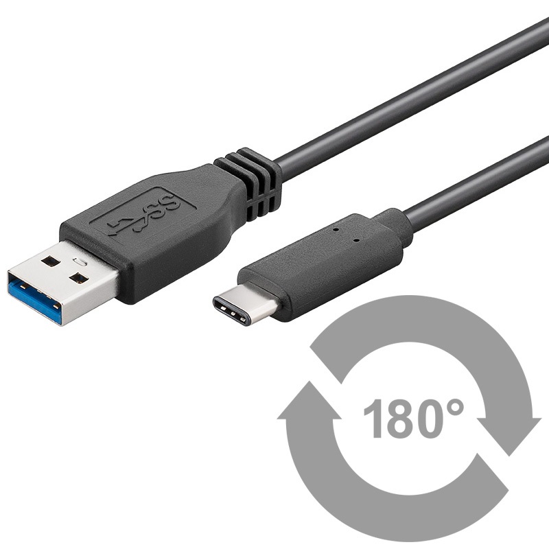 USB C/A Kabel 0,15 M. - USB Typ C-Stecker > USB 3.0 A-Stecker, schwarz USB C/A Kabel 0,15 M. - USB Typ C-Stecker > USB 3.0 A-Stecker, schwarz