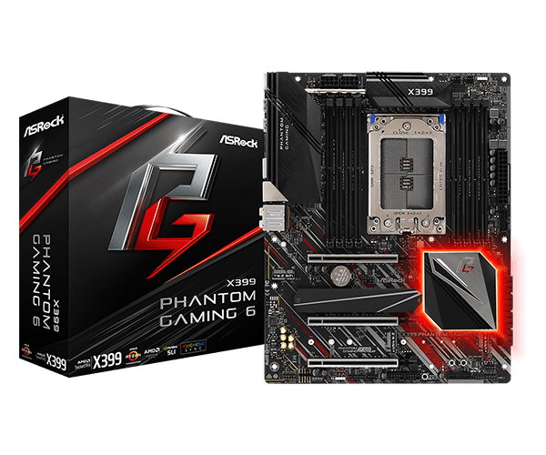 ASRock X399  Phantom Gaming 6 Sockel AMD-TR4 8xDDR4 / 3 x PCIe 3.0 x16 / 8 x SATA 6Gb/s ports retail