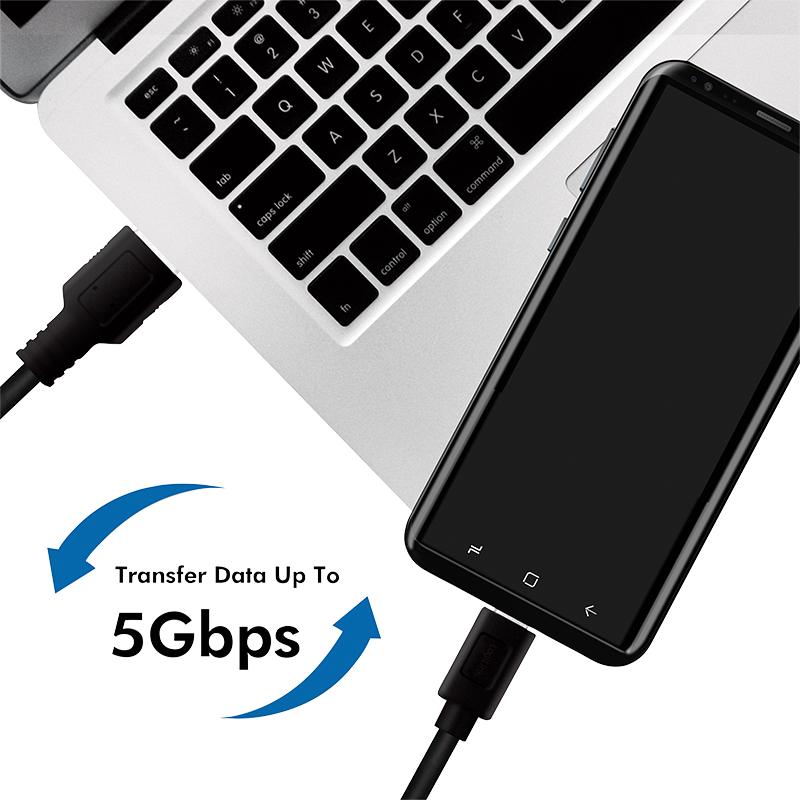 USB C/A Kabel 0,5 M. - USB Typ C-Stecker > USB 3.0 A-Stecker, schwarz